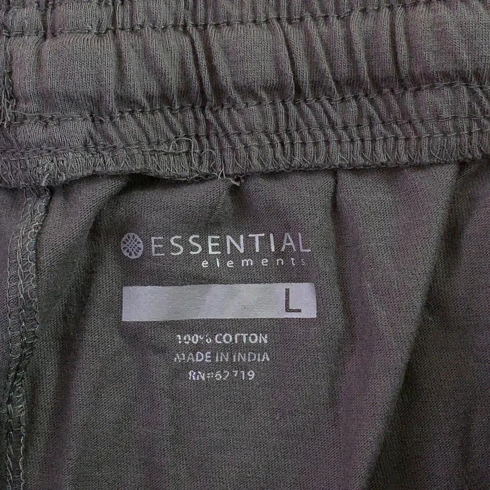 Essential Elements Mens Large Gray Cotton Jersey Knit Jogger Pajama Pants NWT